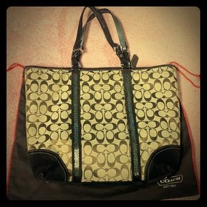 Coach Signature Beaded Tote